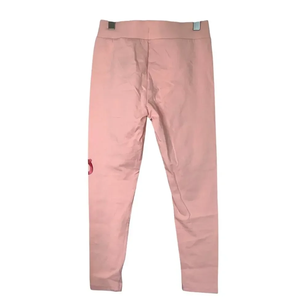 Converse Girls MD Storm Pink Logo Metallic Ink Print Leggings Streetwear U1-13